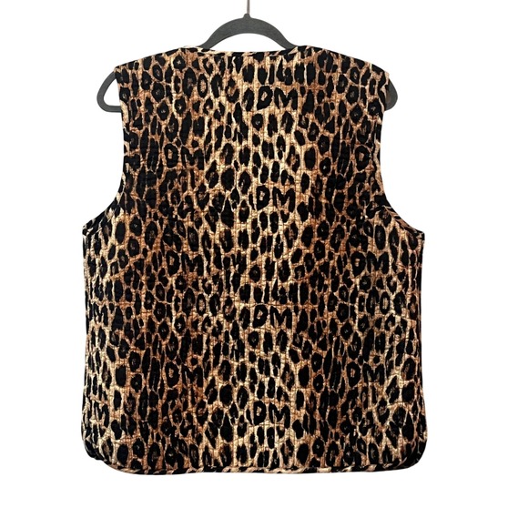 Damson Madder Tilly Leopard Cotton Gilet Vest Organic Quilted Tie Womens 16 - Picture 3 of 8